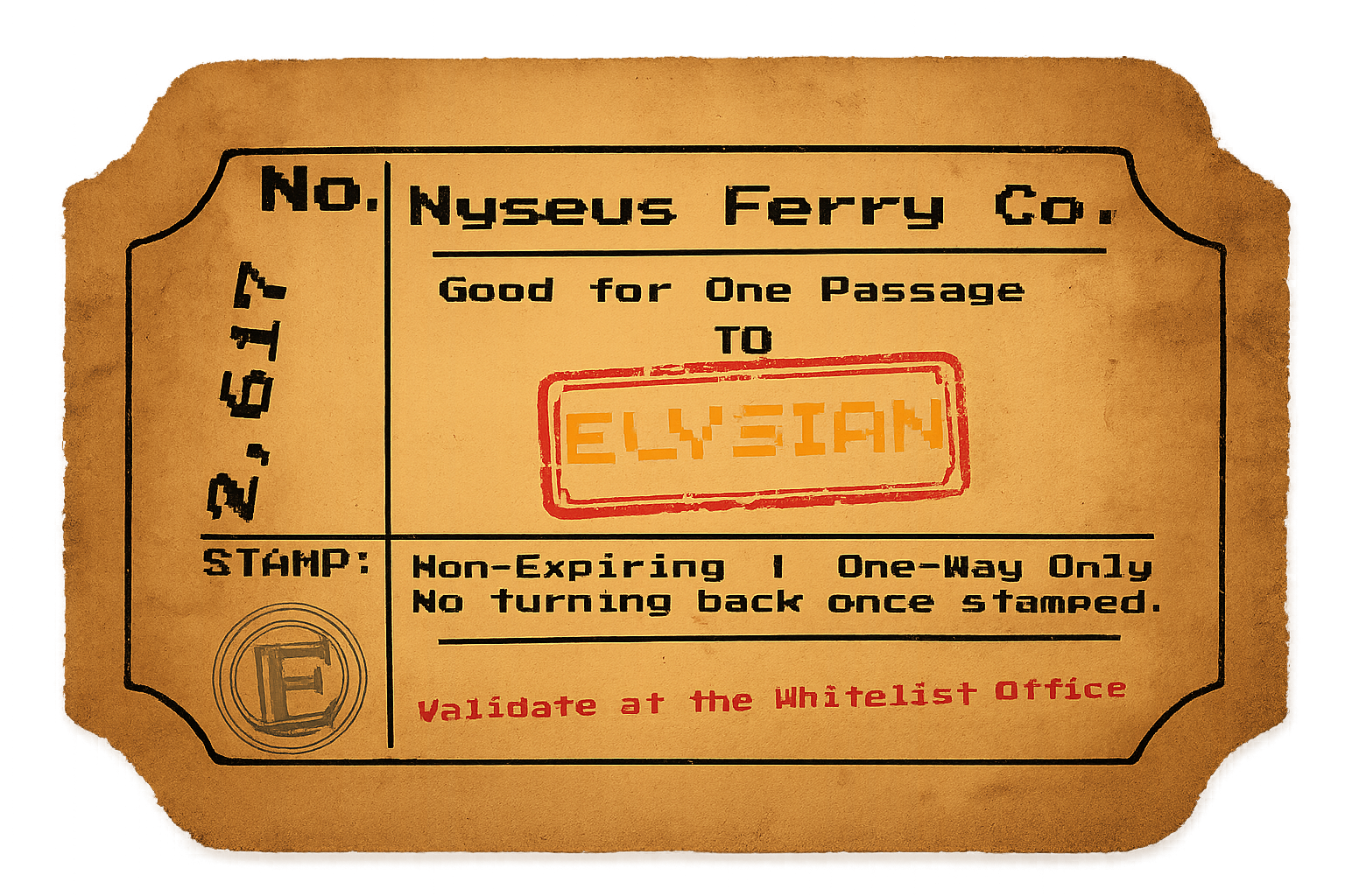 Elysian ferry ticket
